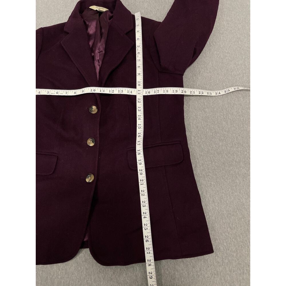 LL Bean Blazer Women 14 Purple Cashmere Wool 3-Button Jacket Single Breast Lined - Picture 7 of 10